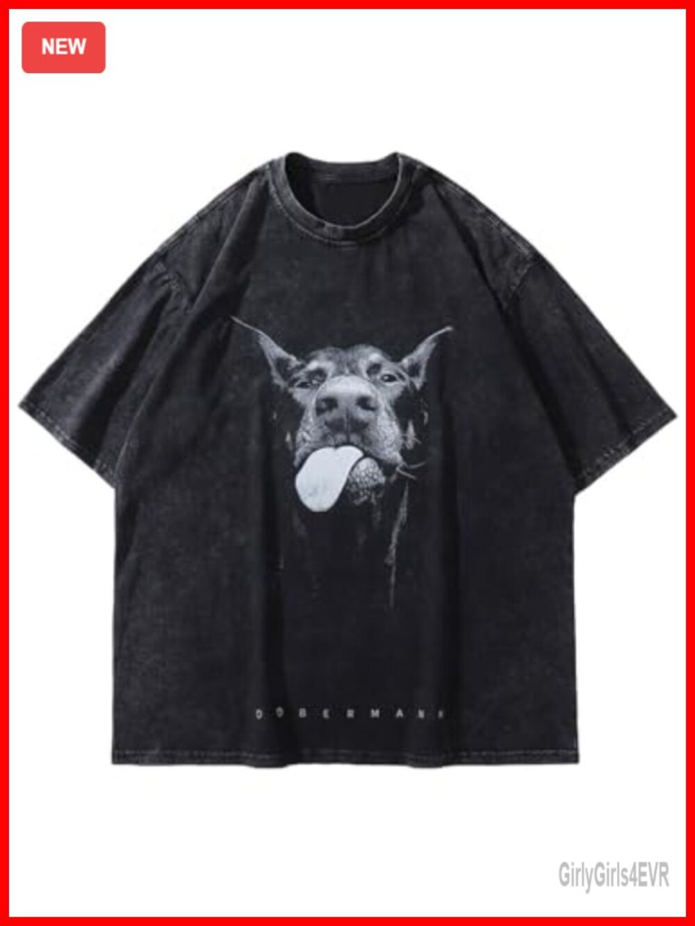 Men's Unisex Oversized Cotton Graphic Tee Washed Vintage Streetwear